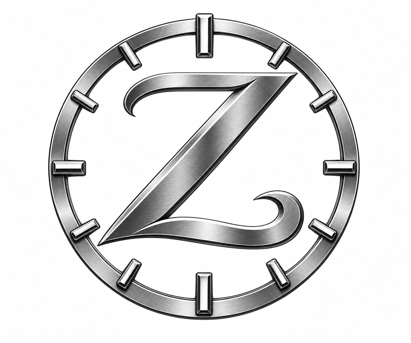 ZMAN’s silver Z emblem inside a watch dial